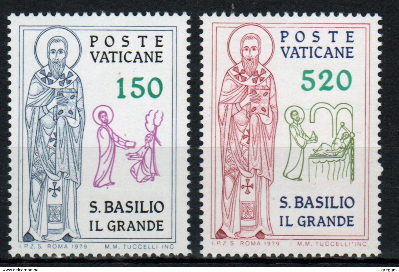 Vatican 1979 Complete Set Of Stamps Celebrating The 160th Death Anniversary Of St Basil The Great. - Unused Stamps