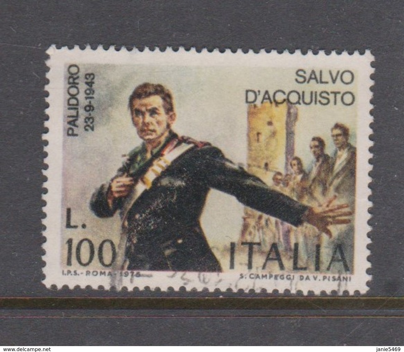 Italy Republic S 1308 1975 Salvo D'Acquisto,used - 1971-80: Used