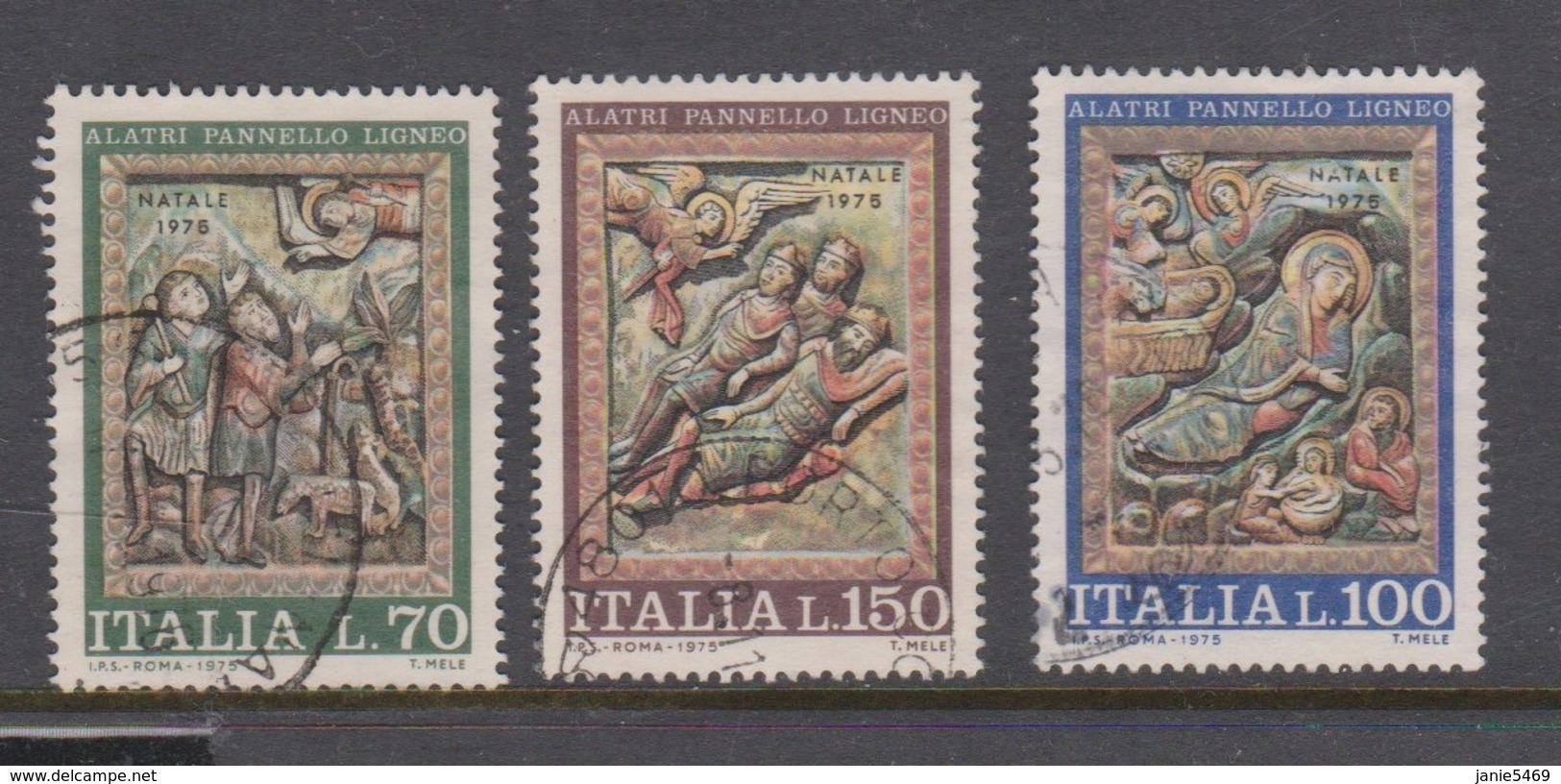 Italy Republic S 1319-1321 1975 Christmas,used - 1971-80: Used