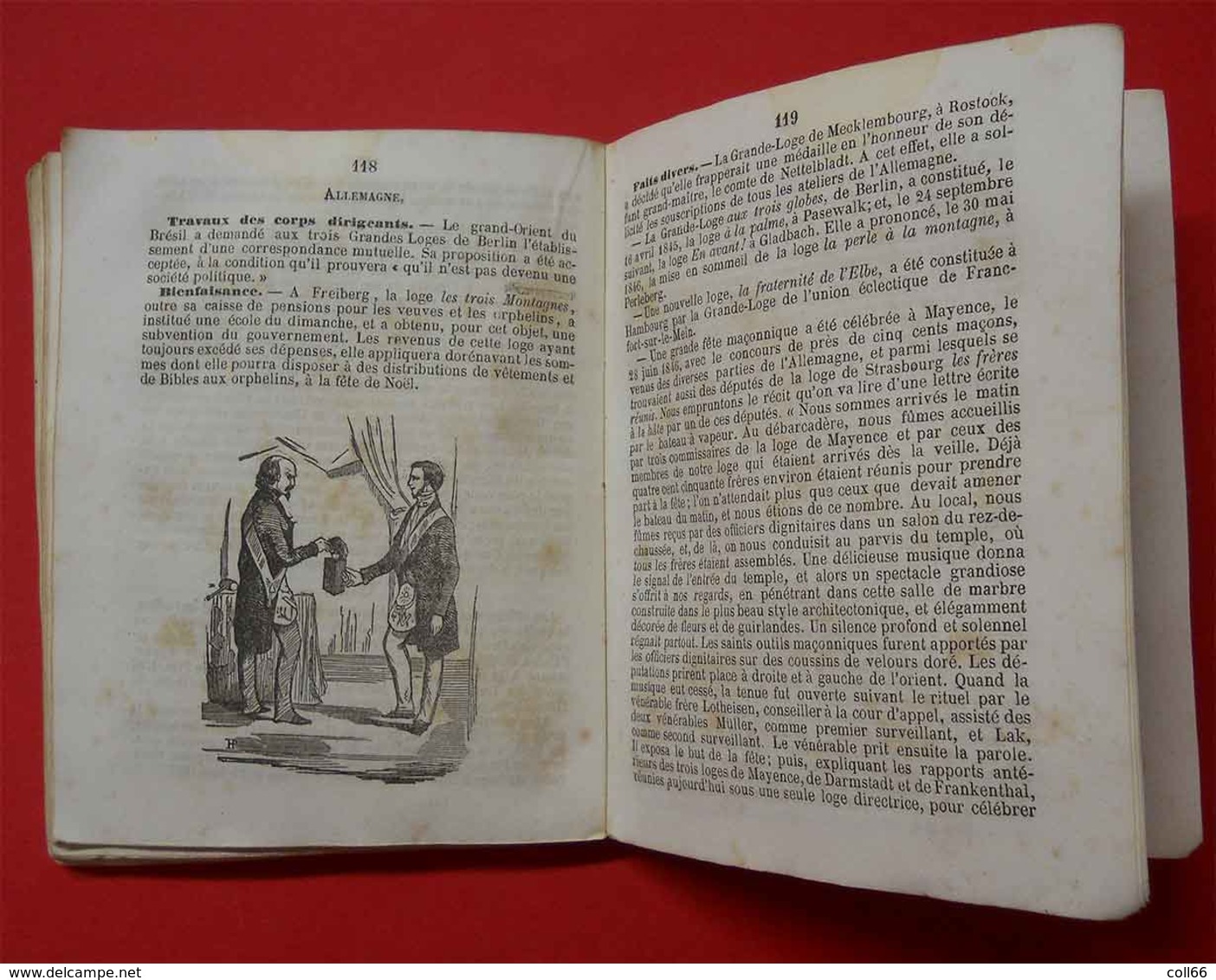 1848-5848 Almanach de la Franc-Maçonnerie par Clavel nombreuses illustrations éditeur Fagneres Freemason