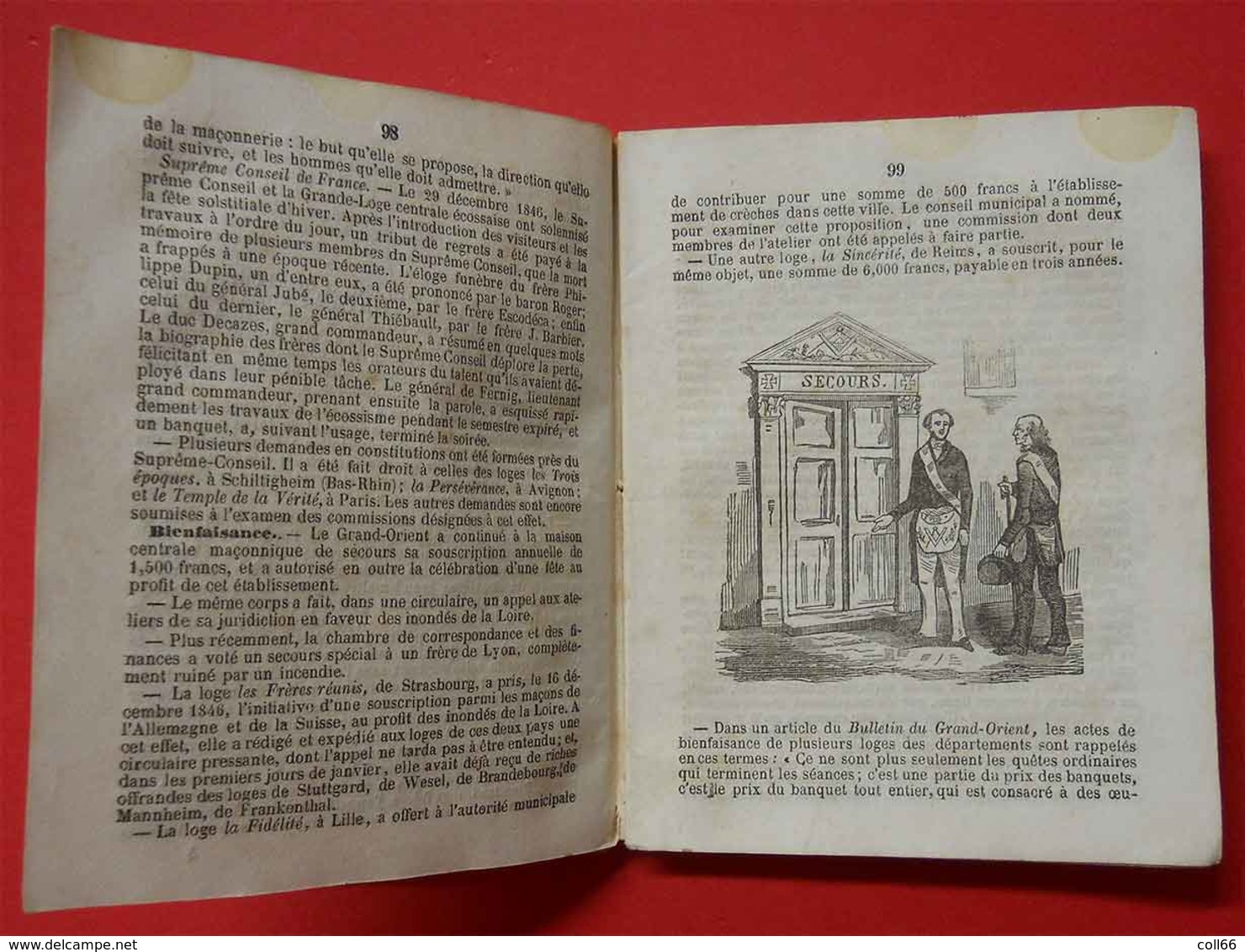 1848-5848 Almanach de la Franc-Maçonnerie par Clavel nombreuses illustrations éditeur Fagneres Freemason