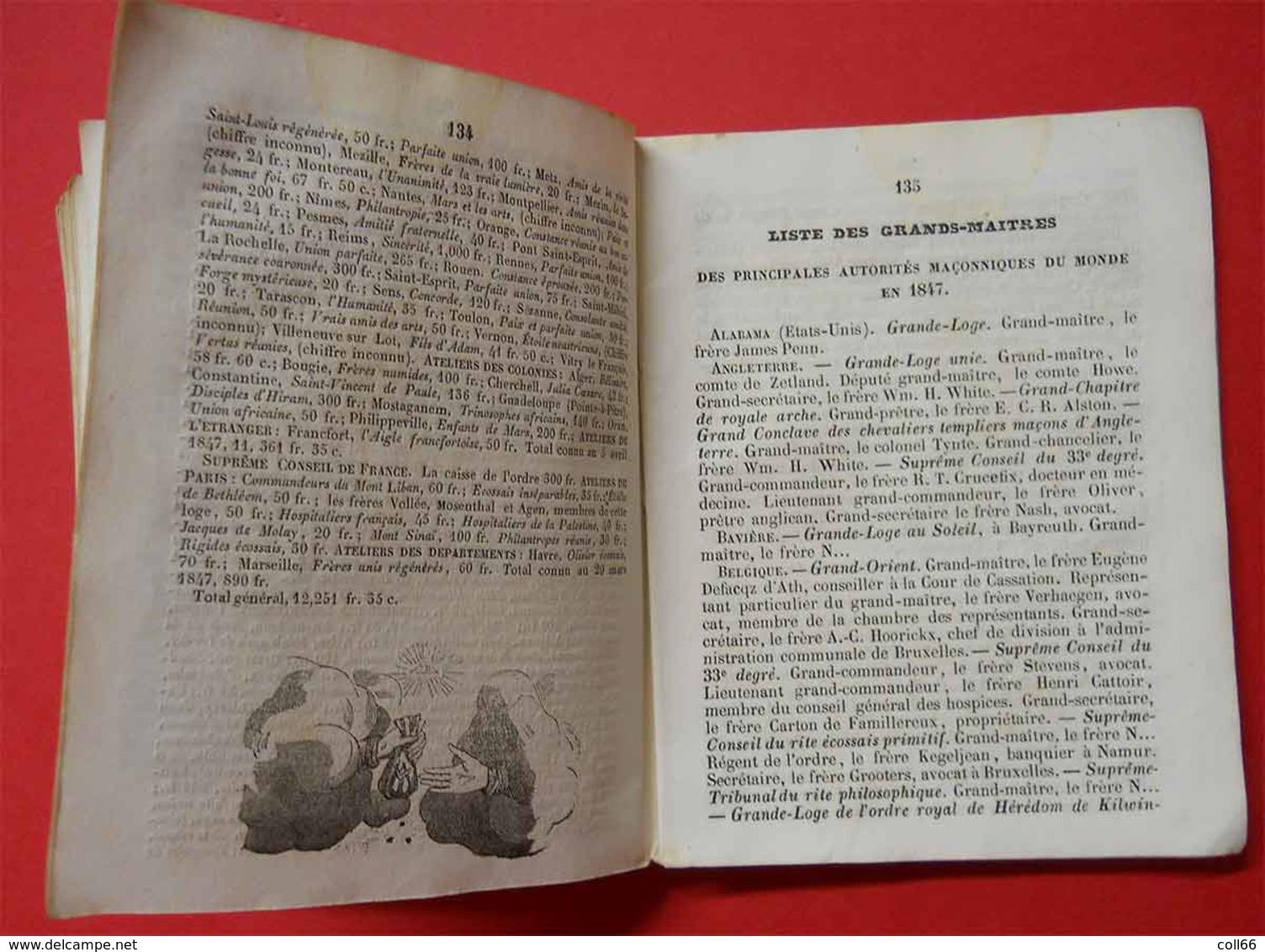 1848-5848 Almanach de la Franc-Maçonnerie par Clavel nombreuses illustrations éditeur Fagneres Freemason