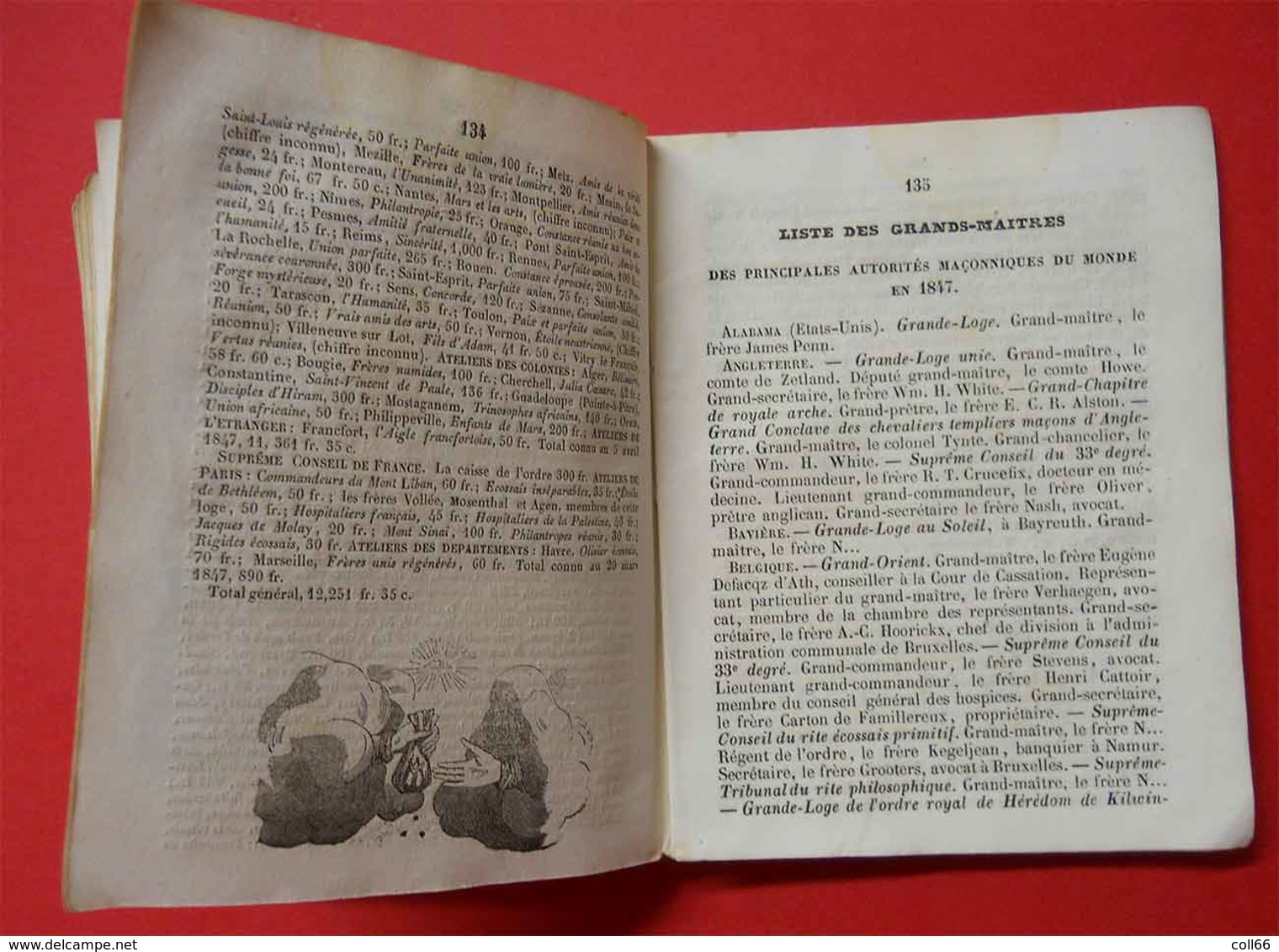 1848-5848 Almanach de la Franc-Maçonnerie par Clavel nombreuses illustrations éditeur Fagneres Freemason