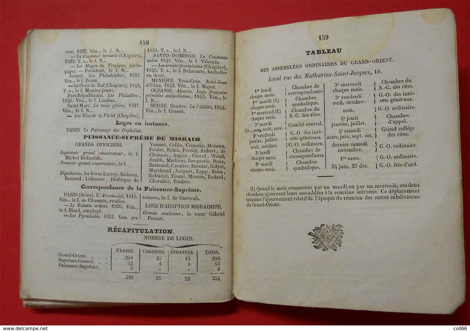 1848-5848 Almanach de la Franc-Maçonnerie par Clavel nombreuses illustrations éditeur Fagneres Freemason