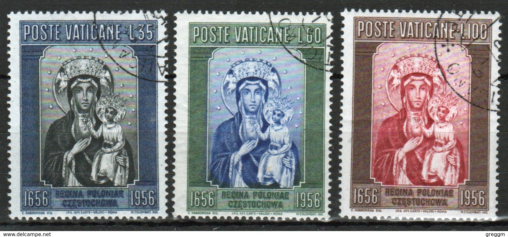 Vatican 1956 Complete Set Of Stamps Celebrating Black Madonna. - Used Stamps