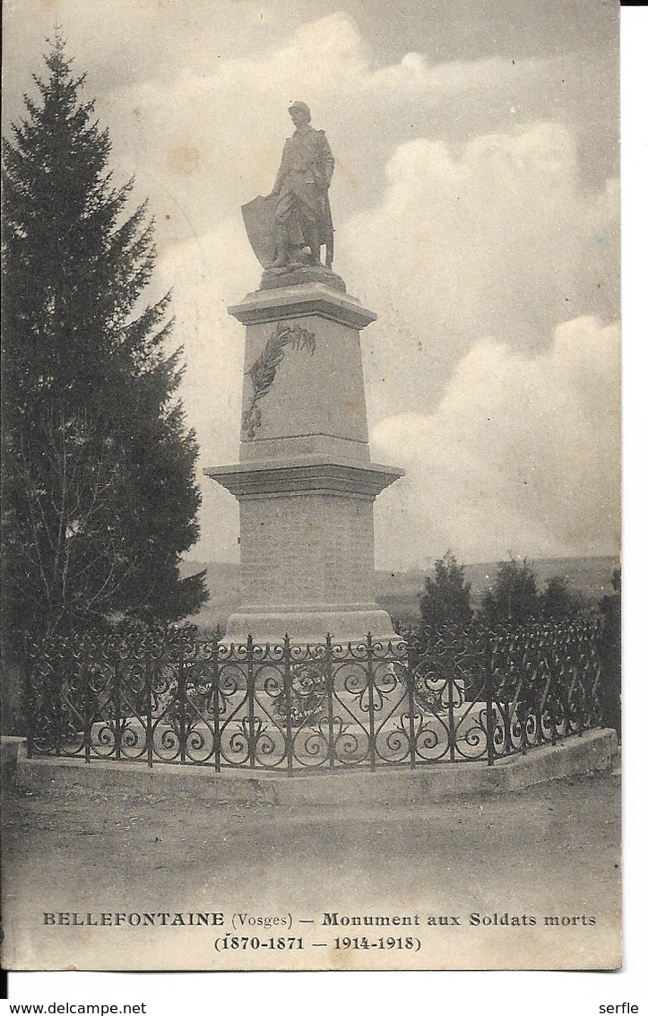 88 - Bellefontaine - Monument Aux Soldats Morts (1870-71 - 1914-18) - Autres & Non Classés