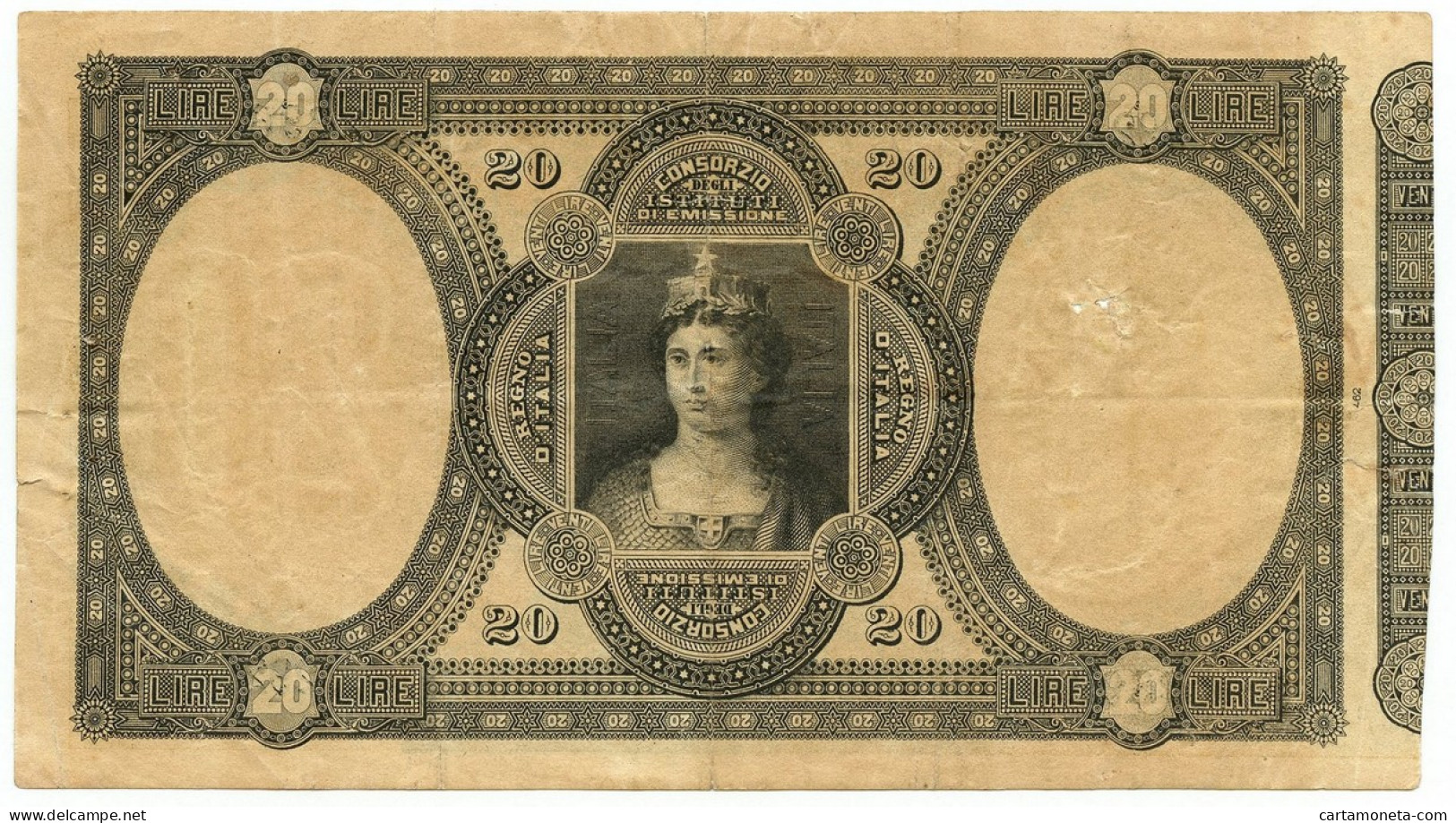 20 LIRE BIGLIETTO CONSORZIALE REGNO D'ITALIA 30/04/1874 BB - Biglietti Consorziale