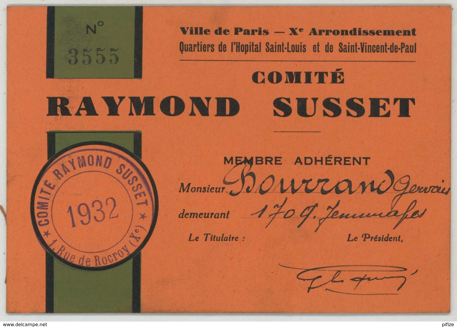 3 courriers dont 1 LAS du député Raymond Susset + carte de son comité 1932 . Socialisme . Paris 10e .