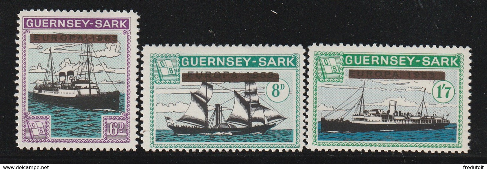 Guernsey / Sark - 3 Timbres** Bateaux - Local Issues
