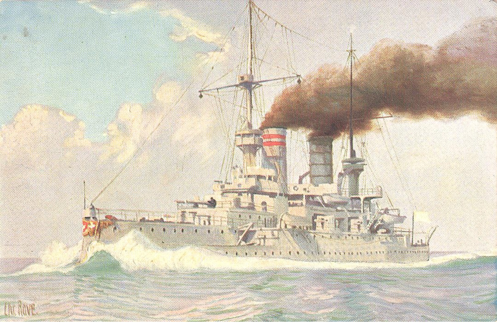Duitsch Slagschip "Kaiser Barbarossa"  1900  # 137 - Krieg
