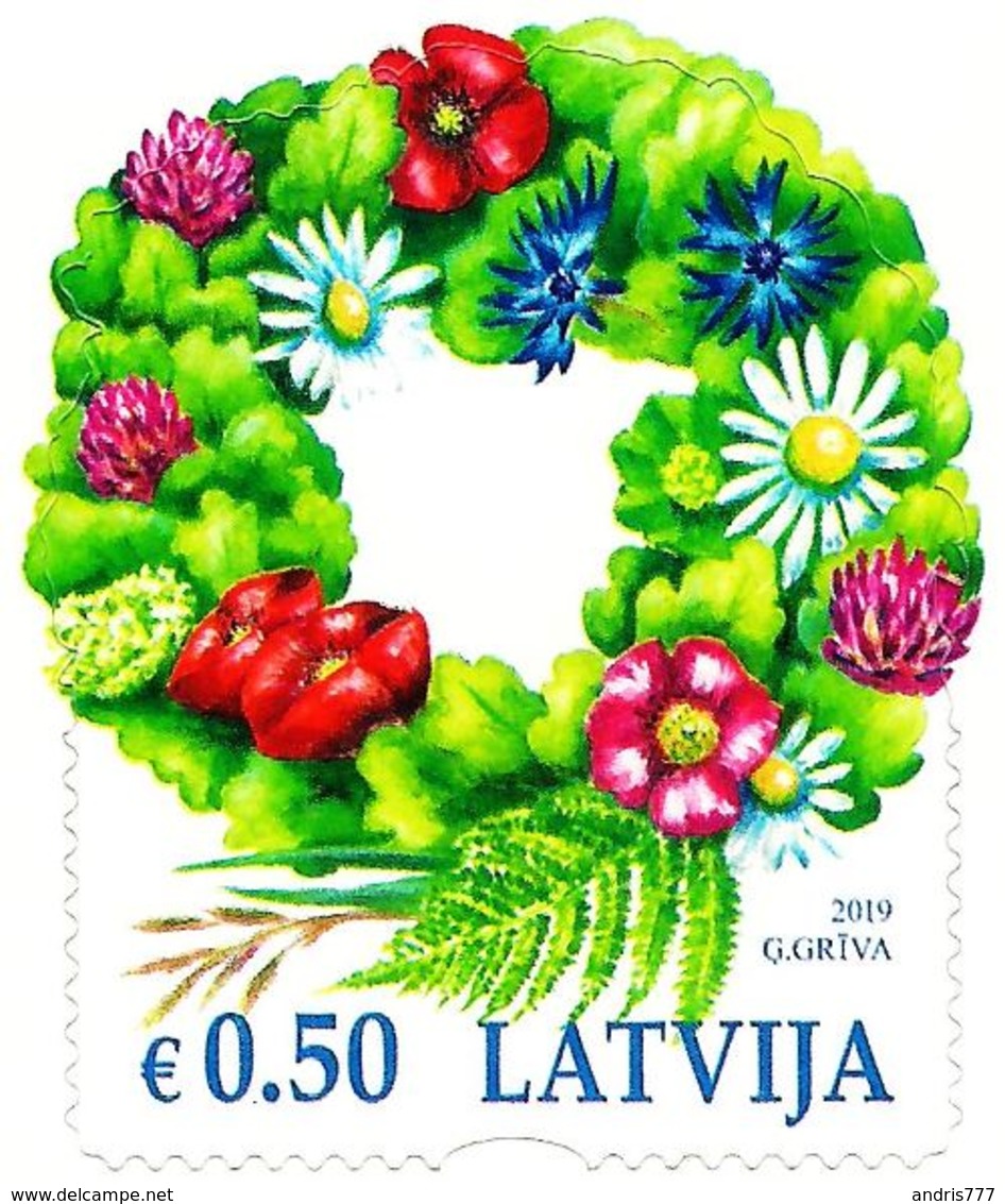 Latvia Lettland Lettonie 2019 (09) Summer Solstice Celebration Wreath - Flowers - Latvia