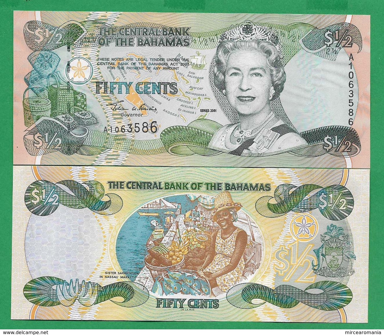 BAHAMAS - 1/2 DOLLAR – 2001 - UNC - Bahamas