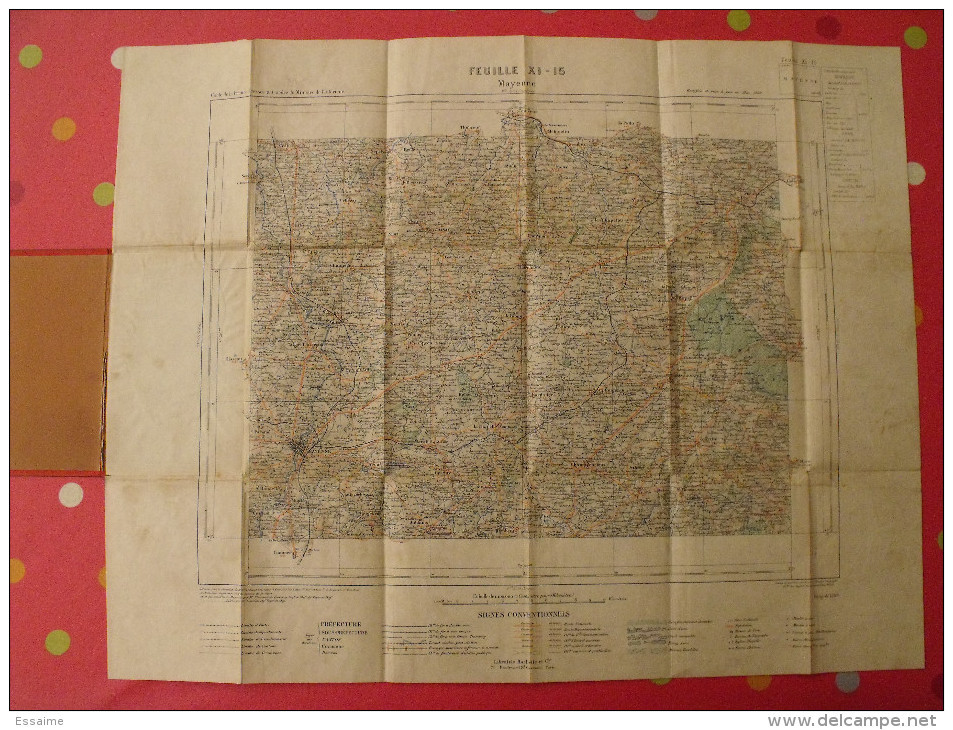 Carte D'état Major De Mayenne. 1890. Hachette. Ministère De L'intérieur. 1/100000. Charcigné Javron Grazay Ambrières - Cartes Topographiques