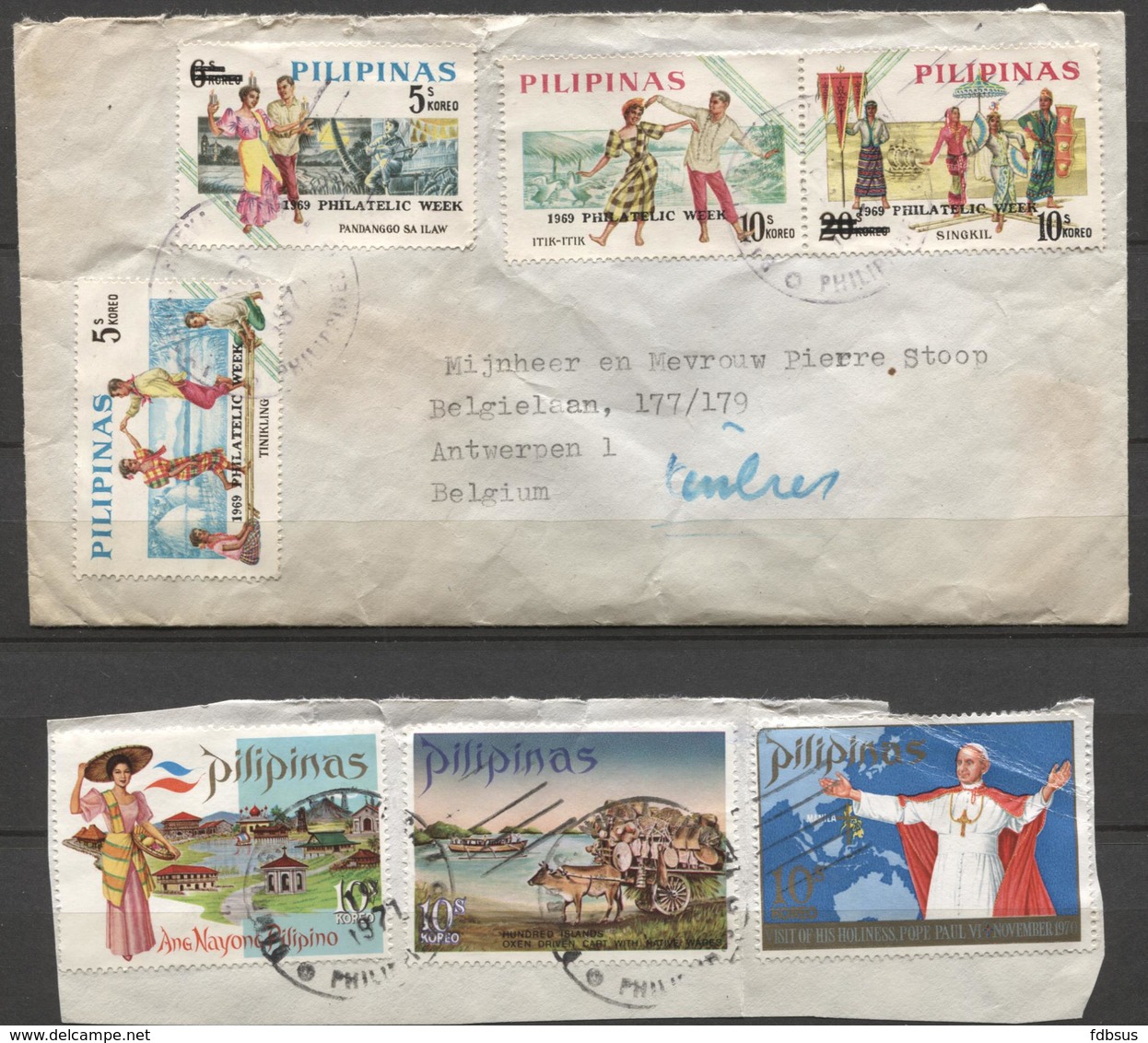 29  Stamps + Stamps On Fragment + Stamps On Envelope ( Catholic Mission Bambang ) - See Scans - Philippines