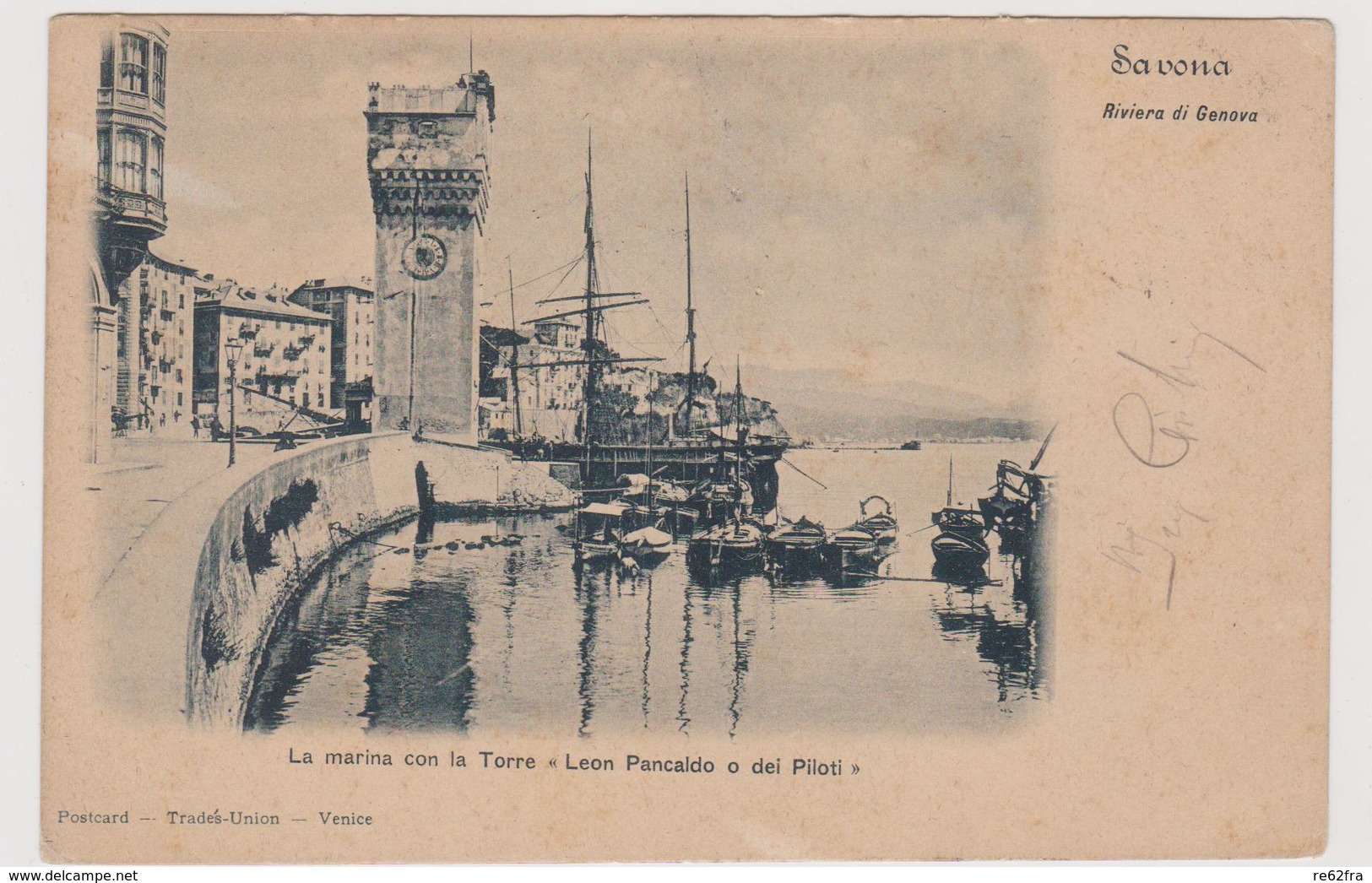 Savona, La Marina Con La Torre "Leon Pancaldo O Dei Piloti"  - F.p. -  Fine '1800 - Savona