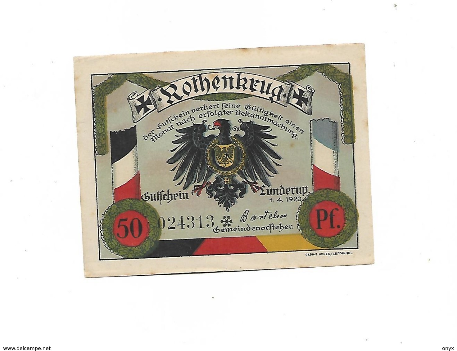 DANEMARK / 50 PFENNIG 1920 / LUNDERUP - Danimarca