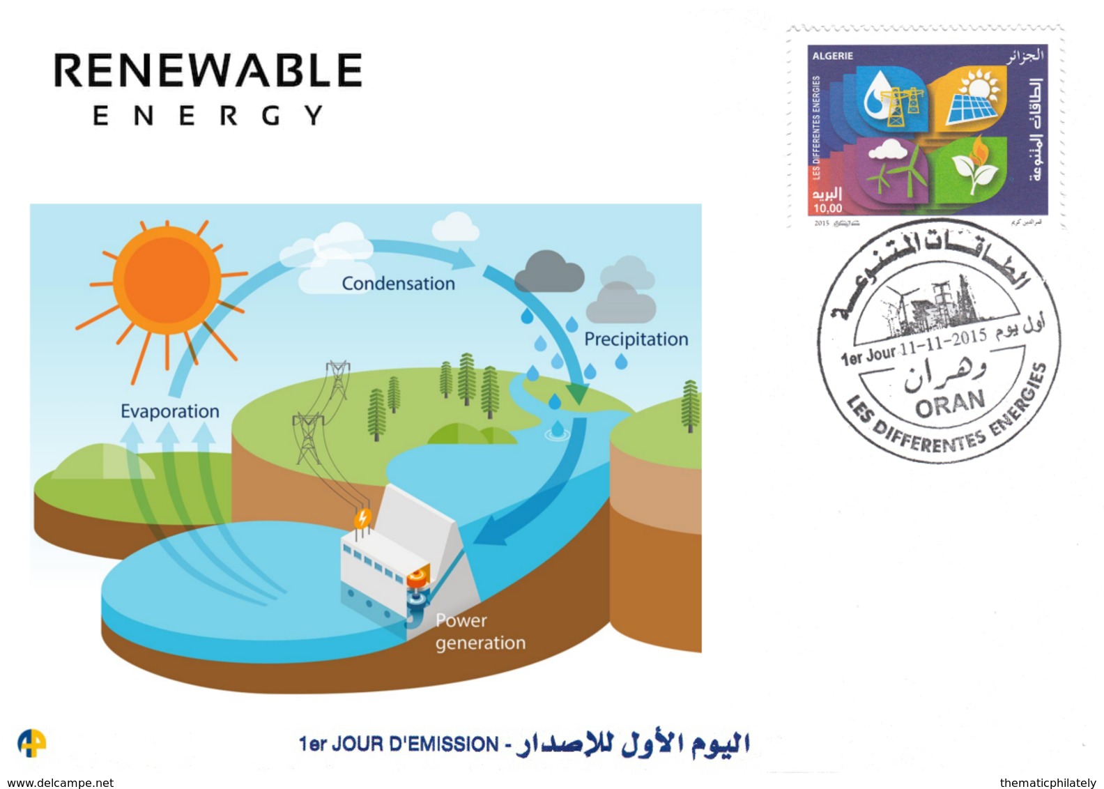 DZ Algeria 1727/8 FDC Renewable Energies Hydro-electric Power Water Barrage Electricity - Water