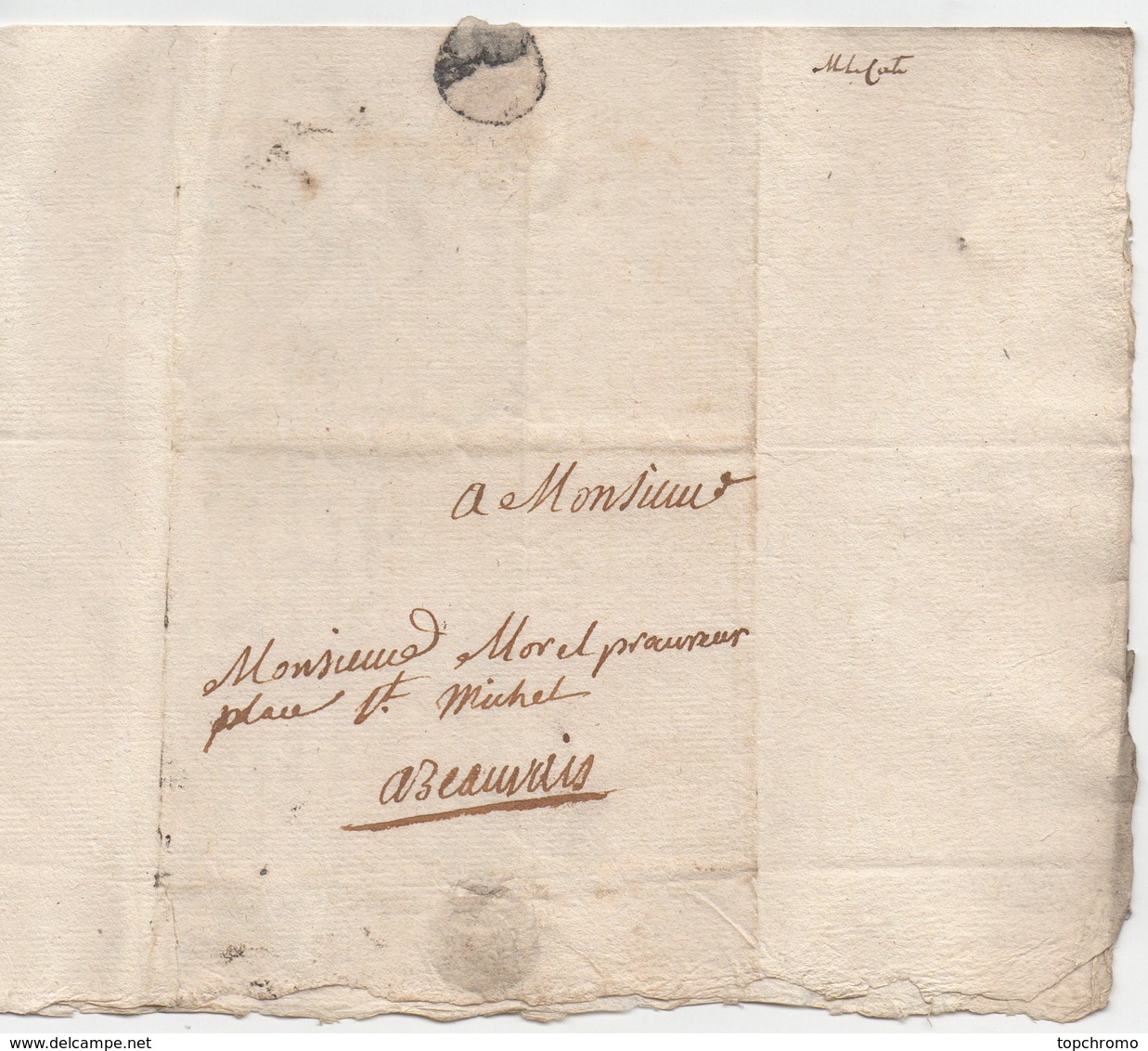 Correspondance lettre acte Beauvais Morel procureur baillage Paroisse Curé Le Blanc Lecat (1766) une vingtaine de docume