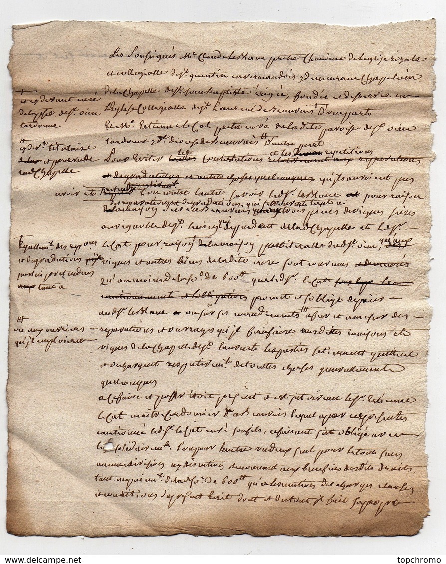 Correspondance lettre acte Beauvais Morel procureur baillage Paroisse Curé Le Blanc Lecat (1766) une vingtaine de docume