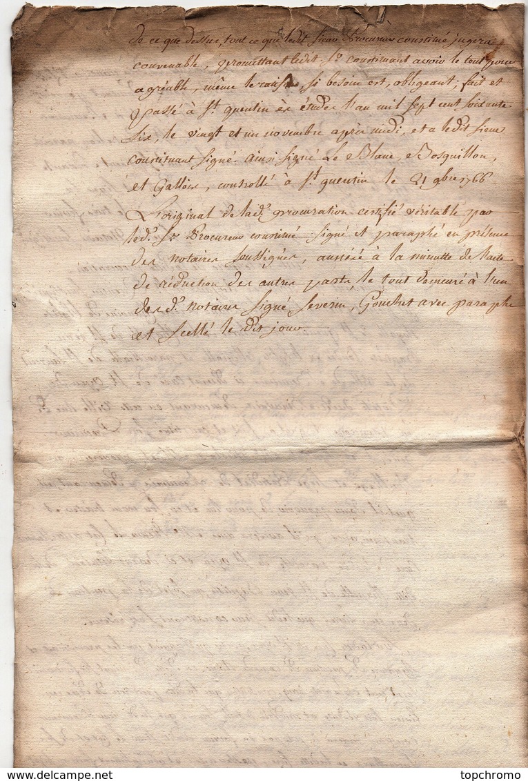 Correspondance lettre acte Beauvais Morel procureur baillage Paroisse Curé Le Blanc Lecat (1766) une vingtaine de docume