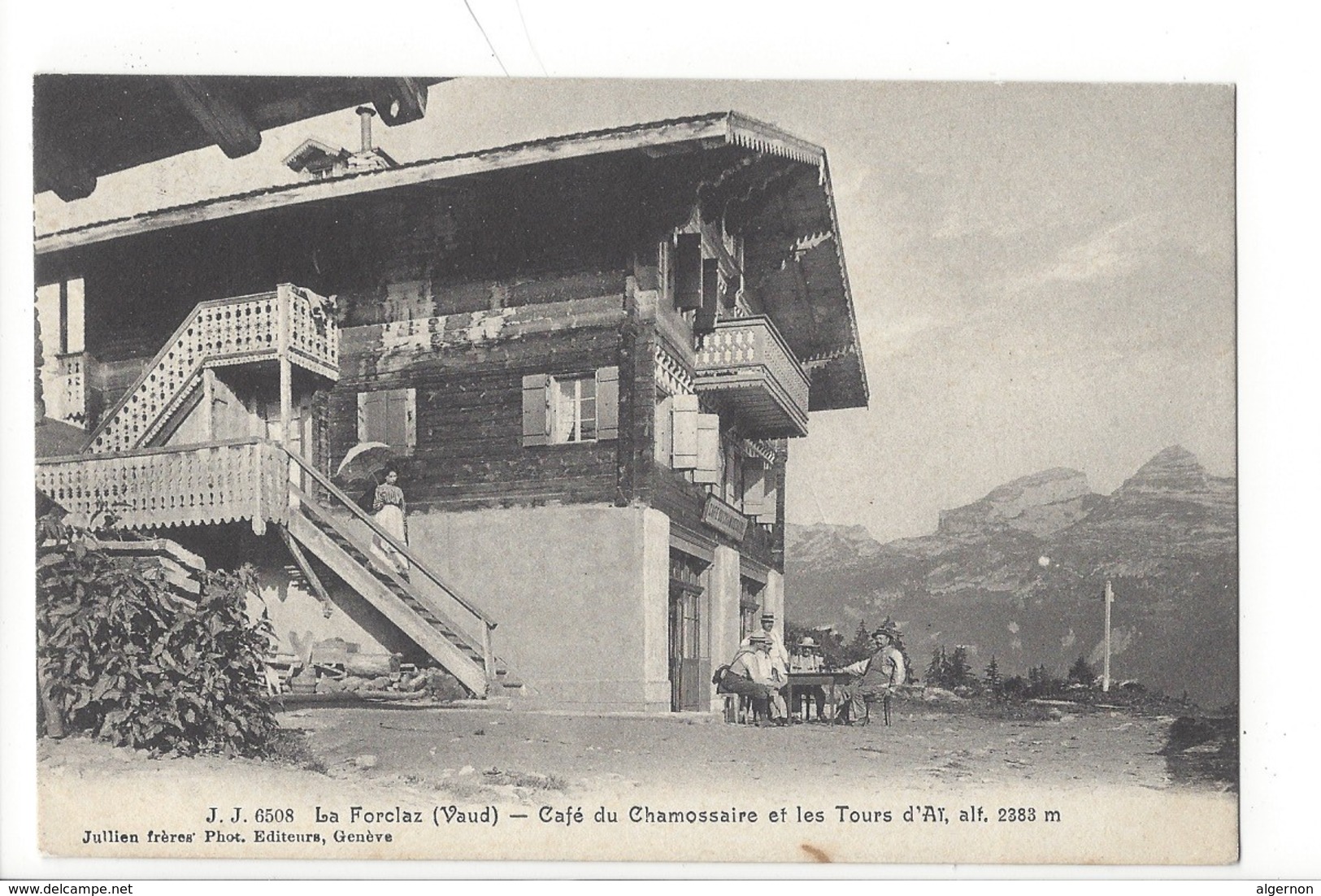 23154 - La Forclaz Vaud Café Du Chamossaire 1924 - Ormont-Dessous