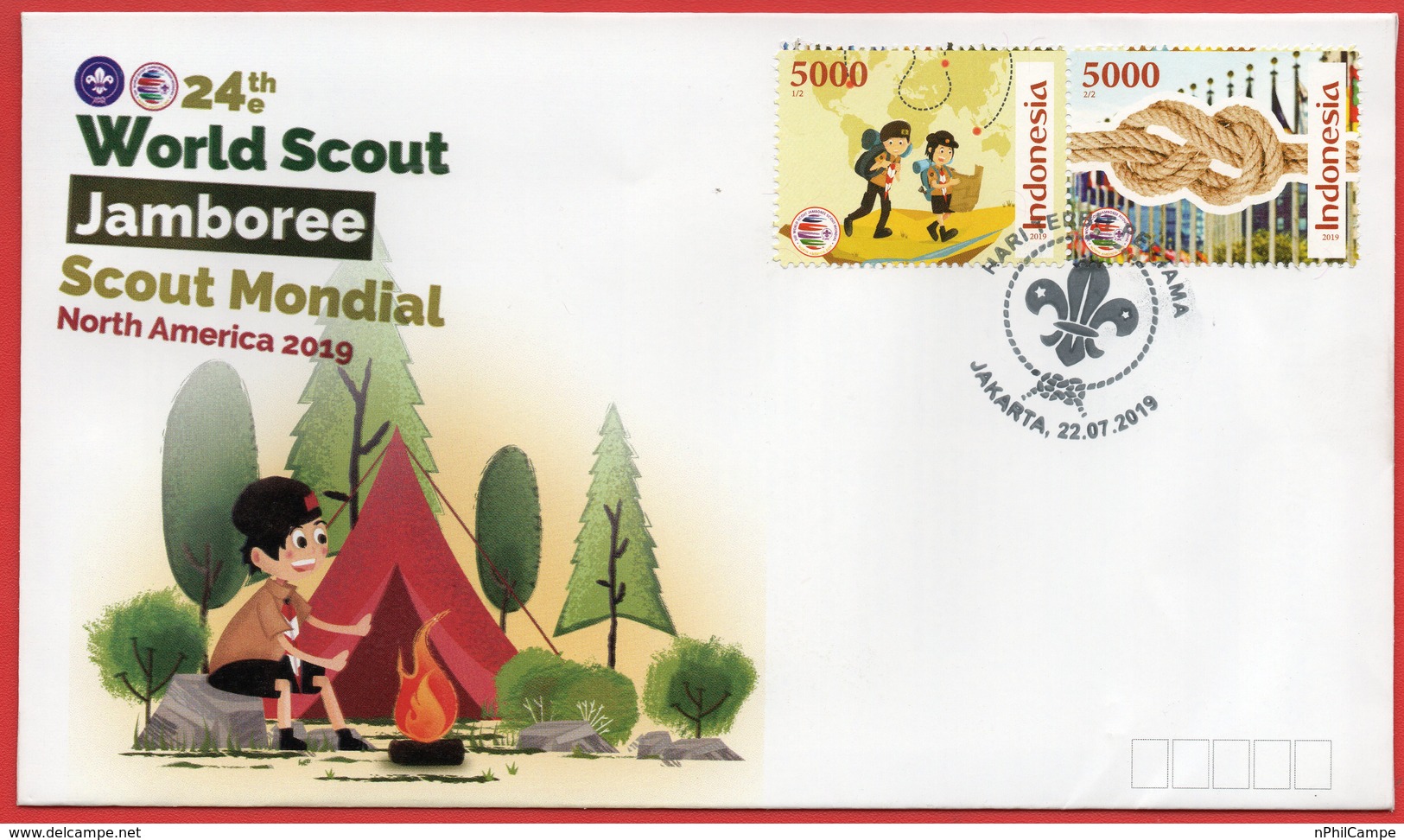 Indonesia 2019, FDC 24th World Scout Jamboree-Scout Mondial North Amerika 2019 - Unused Stamps