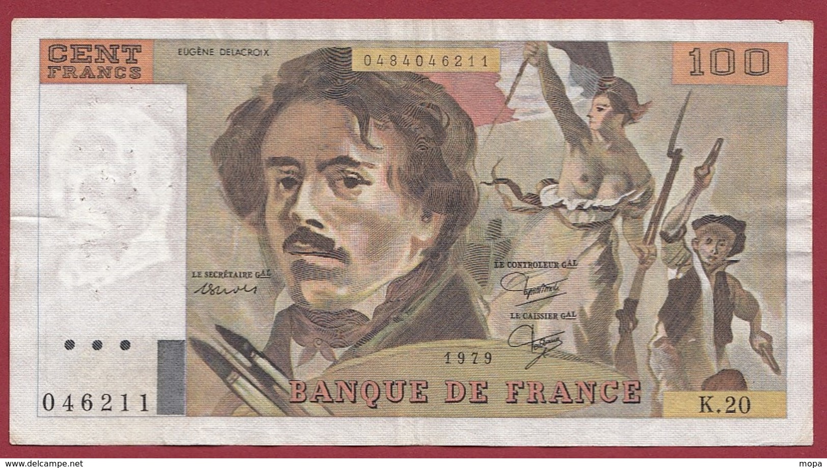 100 Francs "Delacroix" 1979--F/TTB+--ALPH-K.20 - 100 F 1978-1995 ''Delacroix''