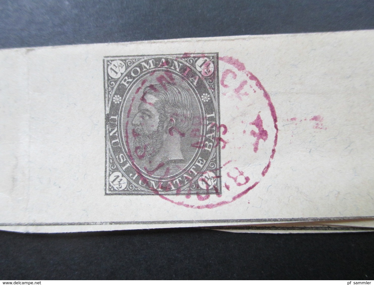 Rumänien 1893 Streifband S3 Mit Violettem Stempel Bucuresti - Briefe U. Dokumente