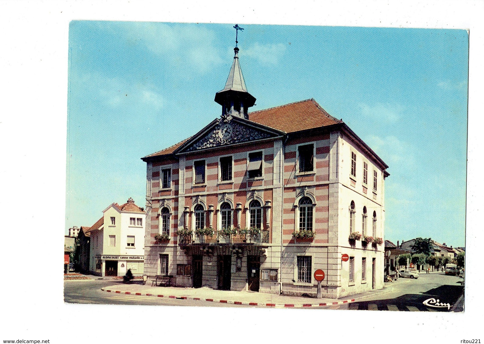 Cpm - 25 - AUDINCOURT - Doubs - L'ancienne Mairie - A CL 100 Cim - 1973 - Caisse Mutuelle - Panneau SENS INTERDIT - Autres & Non Classés