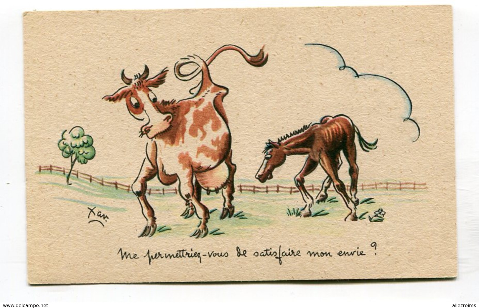 CPA  Illustrateur :   XAV  Vaches Une Envie  A  VOIR  !!!!!! - Autres & Non Classés