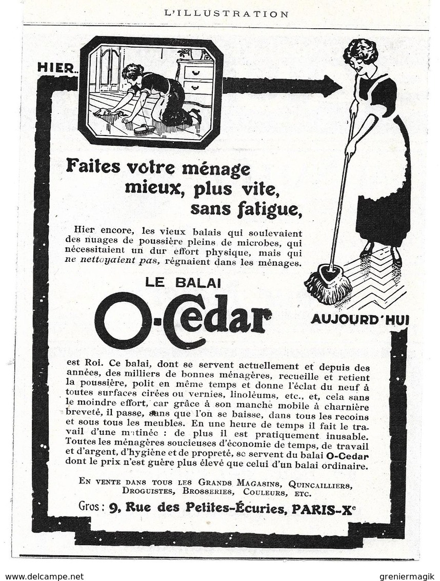 1925 Le Balai O-Cedar - Faites Votre Ménage Mieux... - Gros : 9 Rue Des Petites-Ecuries Paris Xe - Publicité -Eau Sallês - Publicités