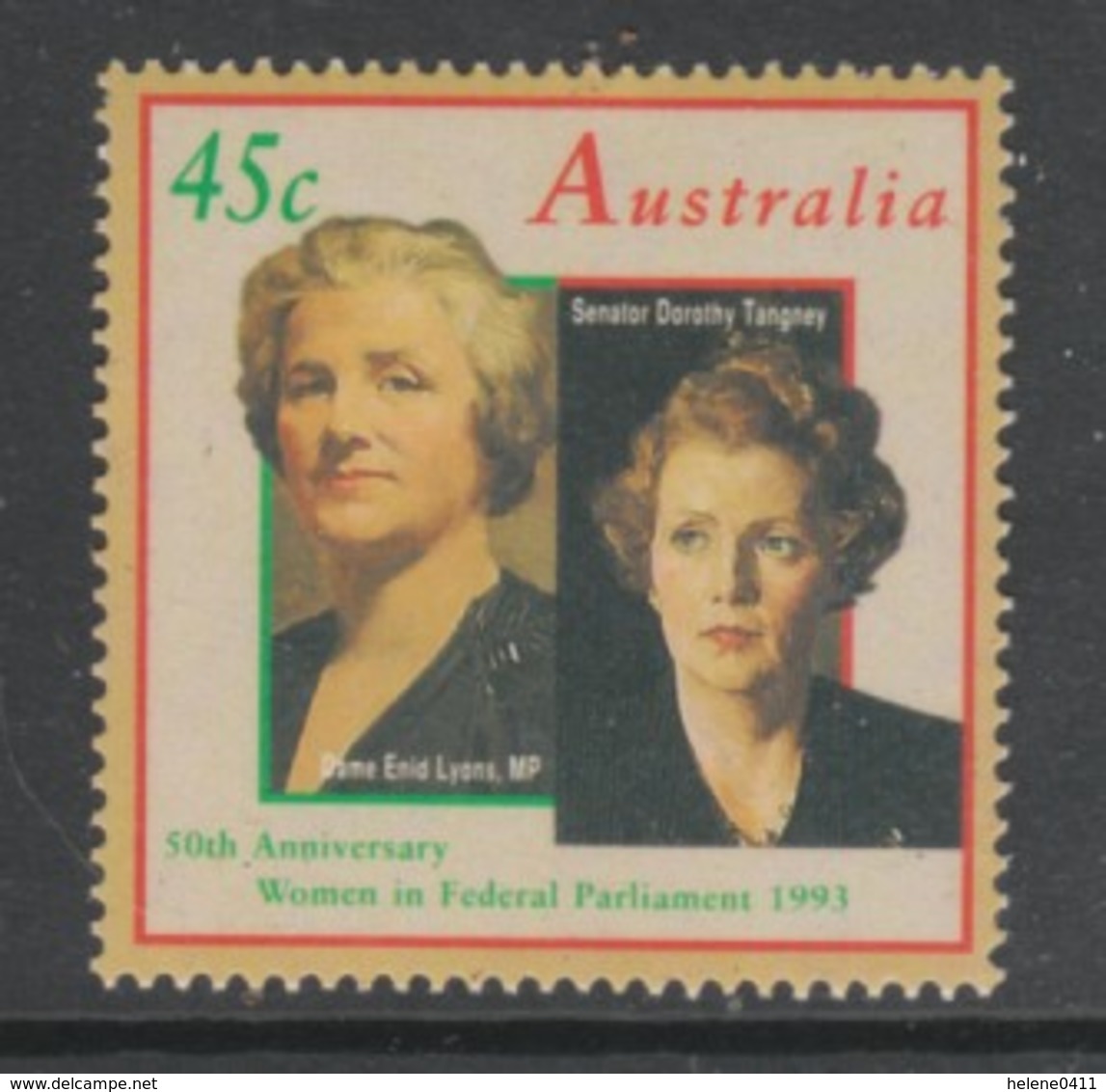 TIMBRE NEUF D'AUSTRALIE - PORTRAIT DE DAME ENID LYONS ET DAME DOROTHY TANGNEY N° Y&T 1326 - Famous Ladies