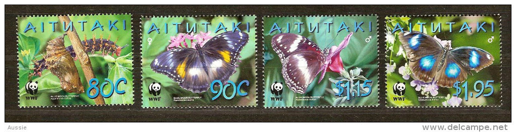 Aitutaki 2008 Yvertn° 595-98 *** MNH Cote 10 Euro Faune WWF Papillons Vlinders - Aitutaki