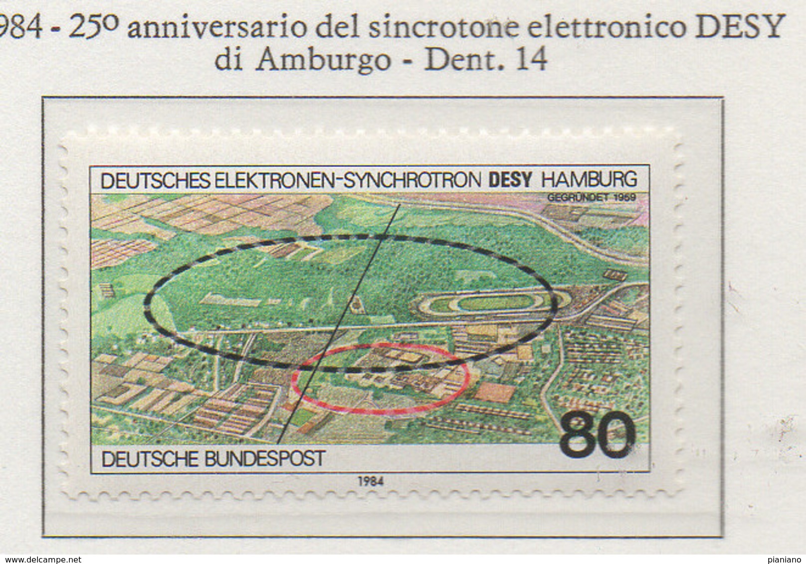 PIA - GER : 1984 : 25° Anniversario Del Sincrotone Elettronico DESY Di Amburgo   - (Yv 1054) - Fisica