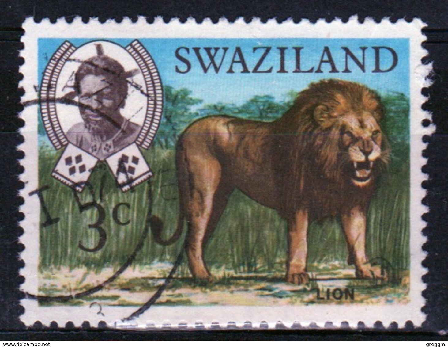 Swaziland Queen Elizabeth 1969 Single 3c Definitive Animals Stamp. - Swaziland (1968-...)