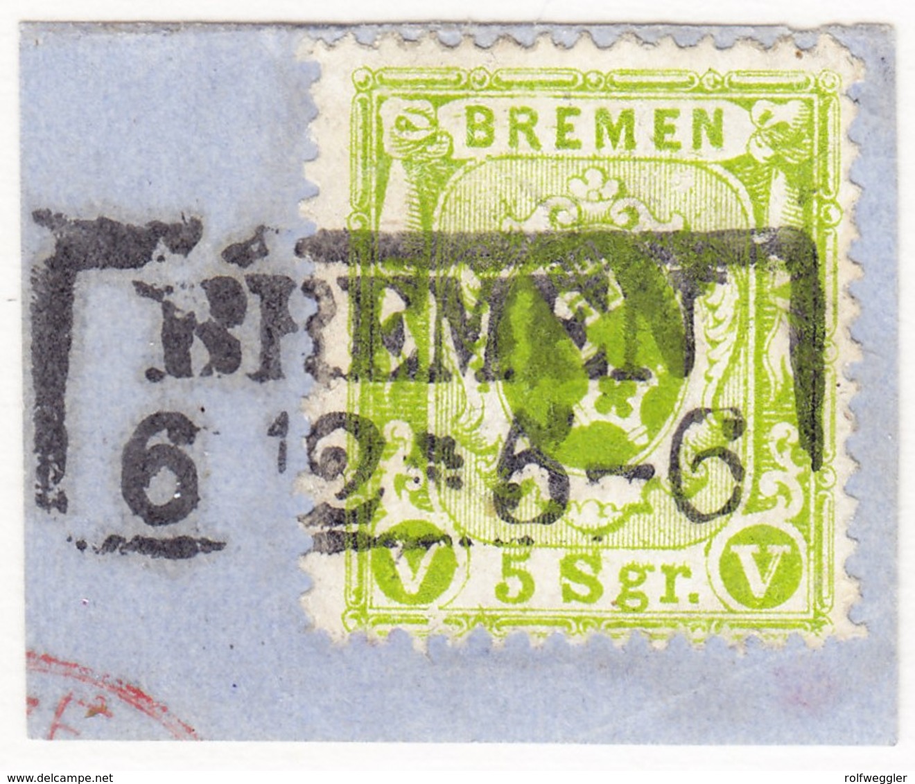 1866 5 Sgr. Gezähnt Auf Kleinem Briefstück Mit Stempel : Bremen - Bremen