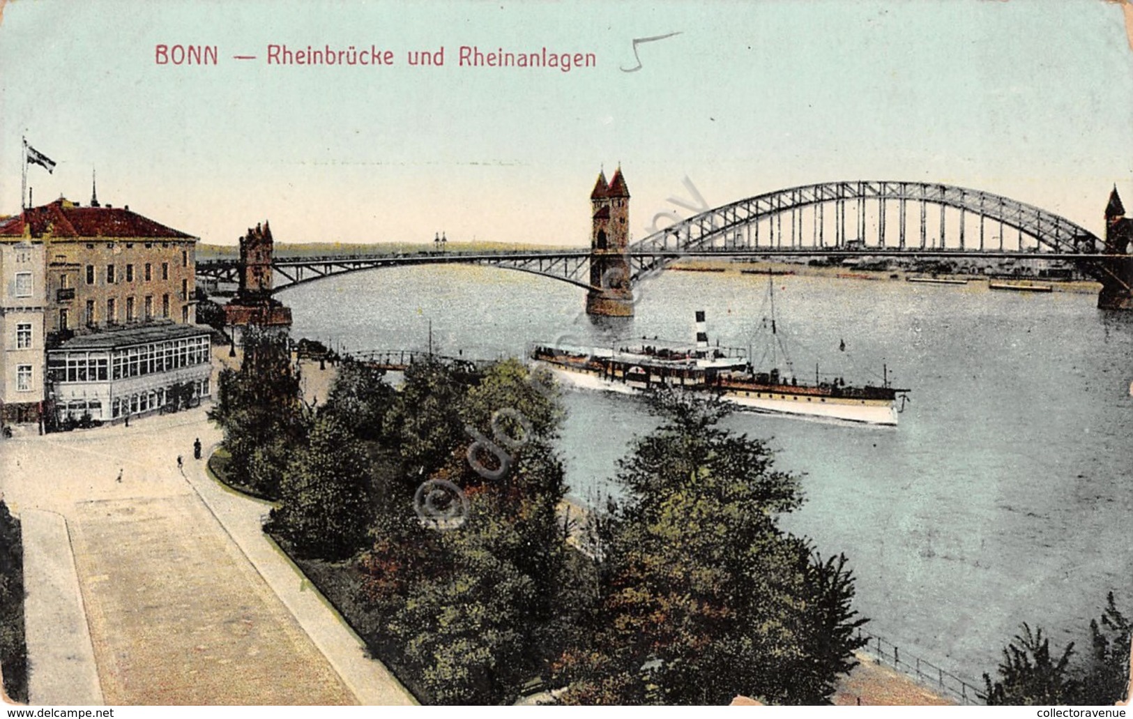 Cartolina Bonn Rheinbrucke Und Rheinanlagen 1912 - Sin Clasificación