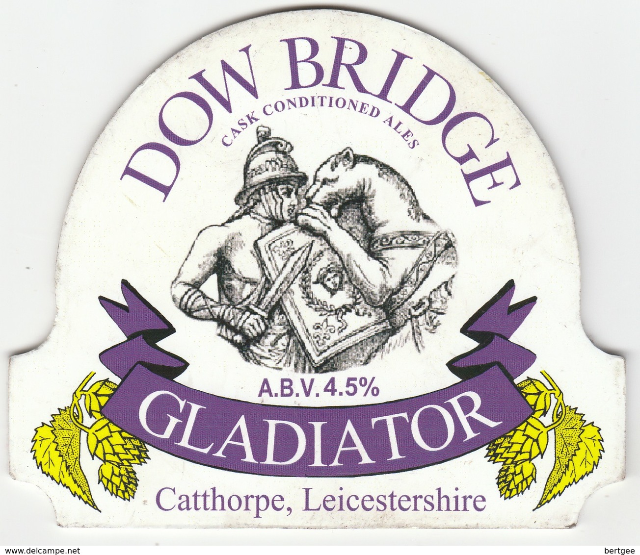 DOW BRIDGE BREWERY (CATTHORPE, ENGLAND) - GLADIATOR - PUMP CLIP FRONT - Signs