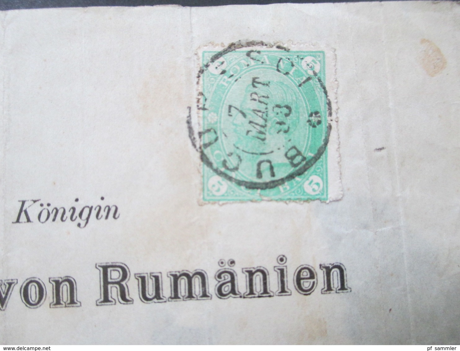 Social Philately Streifband 1893 Ihrer Majestät Der Königin Elisabath Von Rumänien In Neuwied Königshaus - Cartas & Documentos