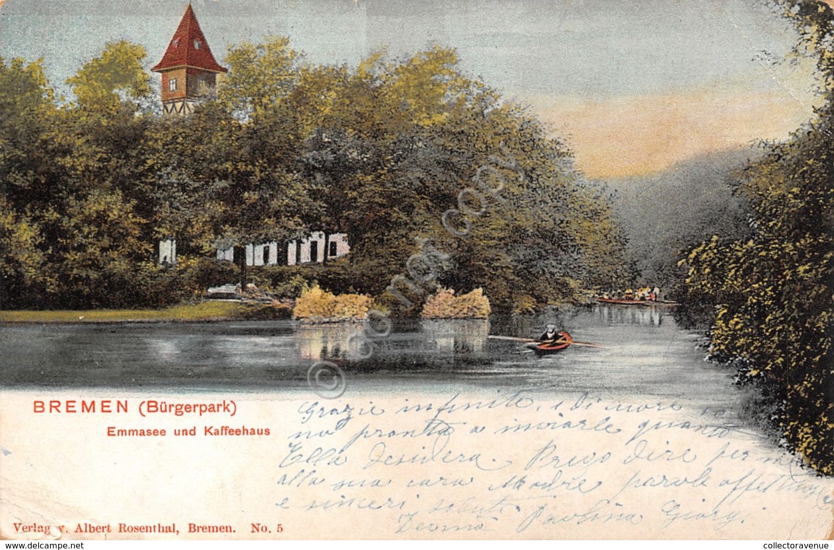 Cartolina Bremen Emmasee Und Kaffeehous 1902 - Non Classificati