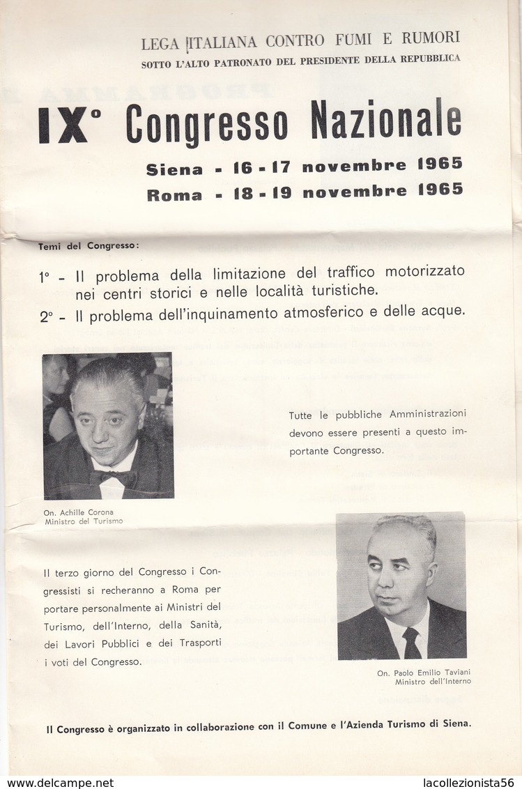 9480-IX° CONGRESSO NAZIONALE DELLA LEGA ITALIANA CONTRO FUMI E RUMORI-PROGRAMMA - Programma's