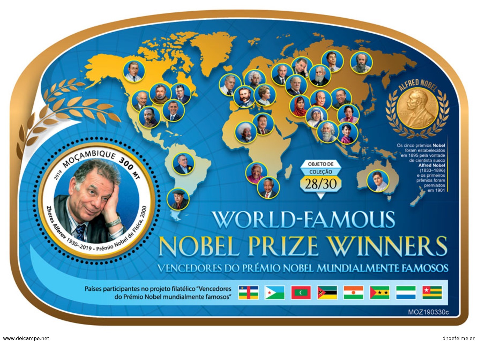 MOZAMBIQUE 2019 MNH Zhores Alferov Nobel Prize Winner Nobelpreisträger Prix Nobel S/S - OFFICIAL ISSUE - DH1926 - Premio Nobel
