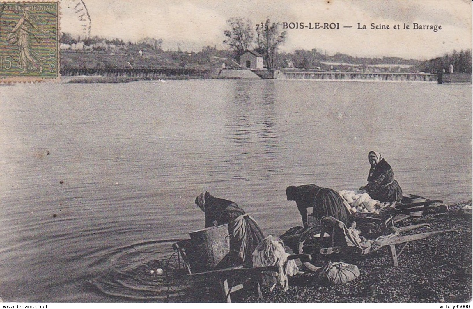 CPA. BOIS LE ROI. LA SEINE ET LE BARRAGE. - Autres & Non Classés