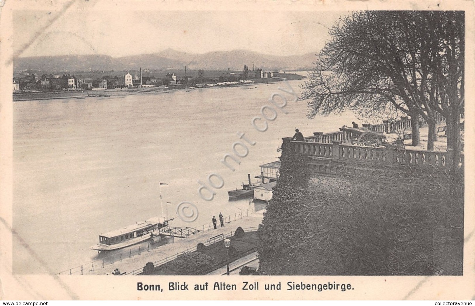 Cartolina Bonn Blick Auf Alten Zoll Und Siebengebirge Anni '10 - Non Classificati