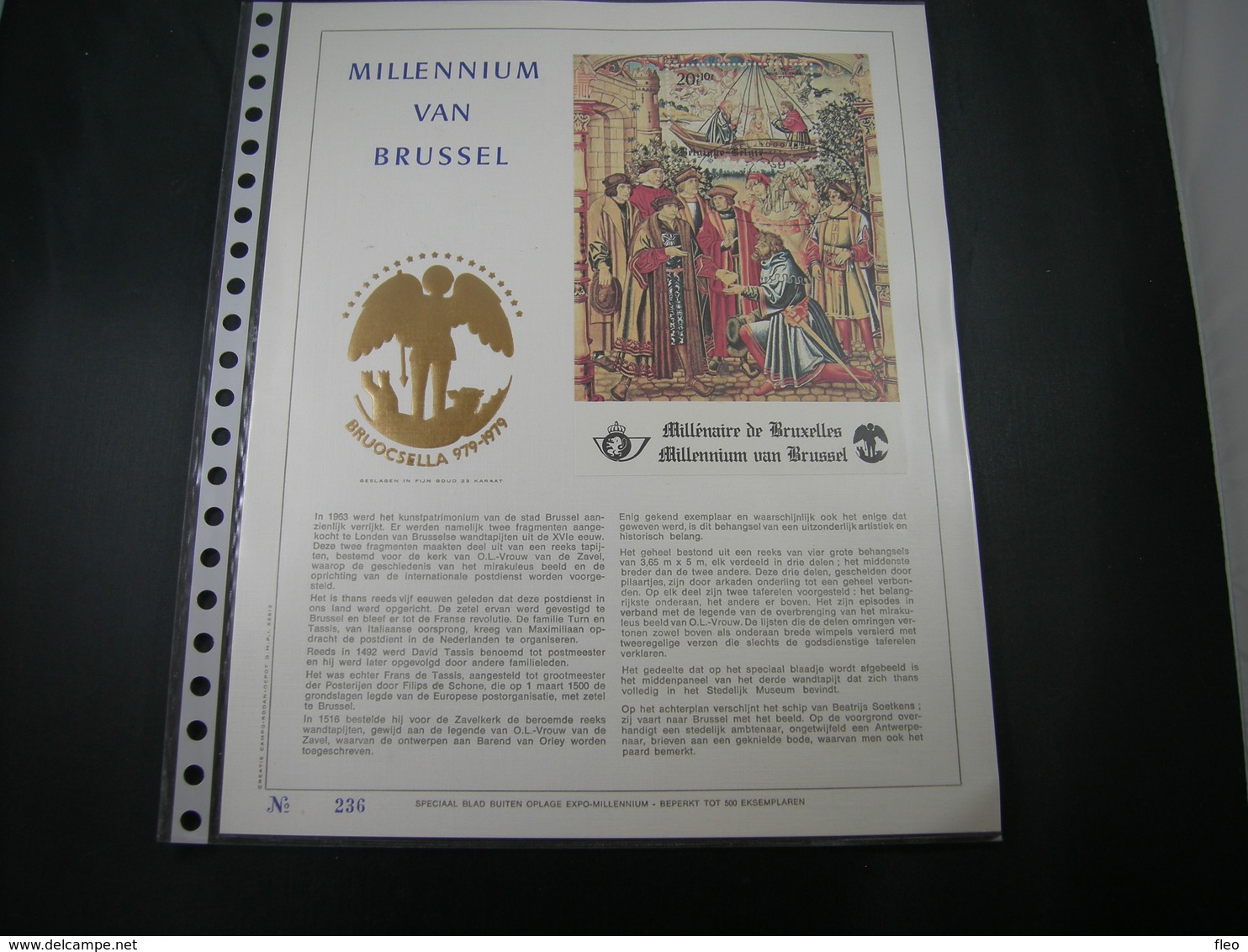 BELG.1979 BL54 Filatelic Gold Card NL. : " MILLENIUM VAN BRUSSEL " - 1971-1980