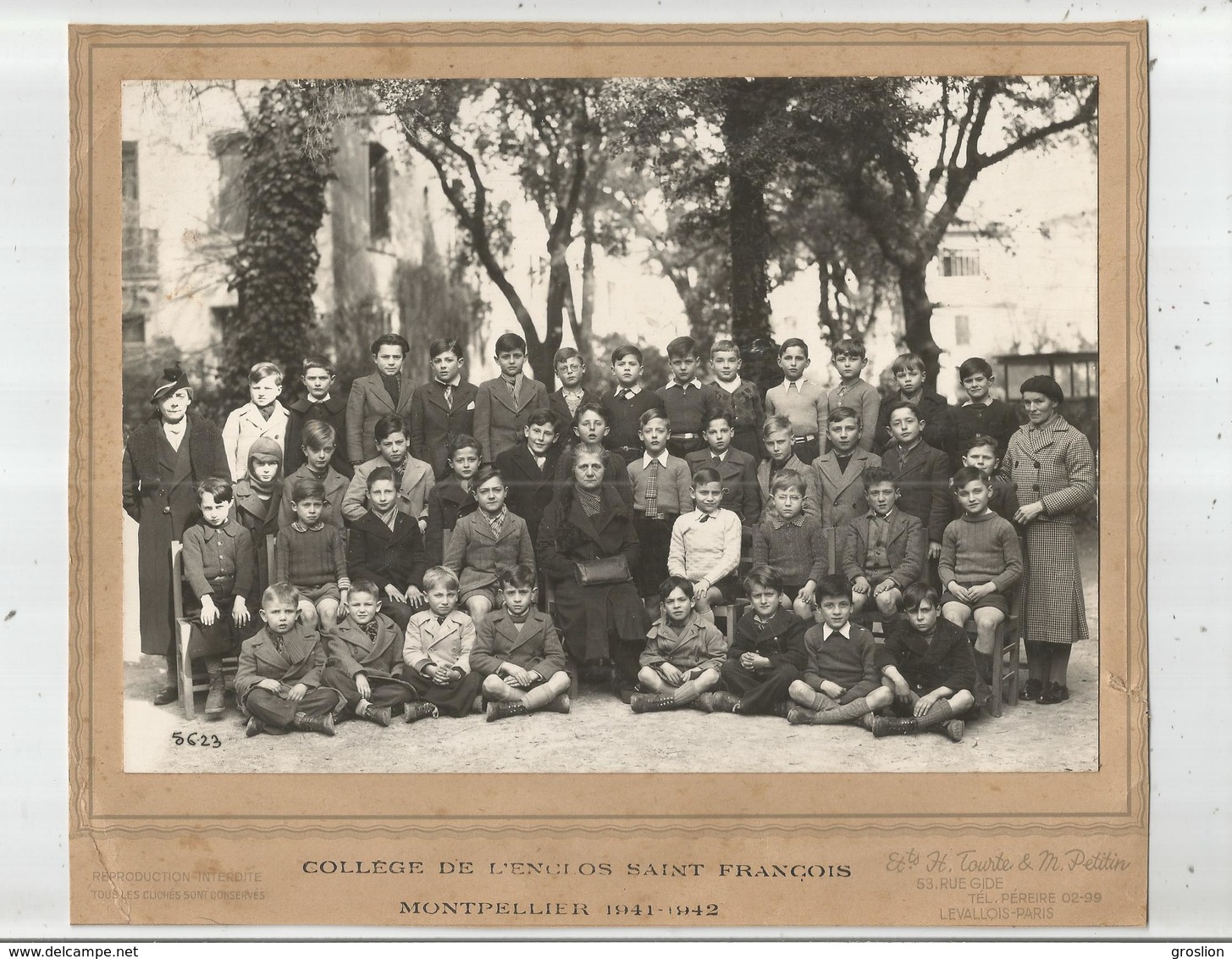 MONTPELLIER (HERAULT) PHOTO DU COLLEGE DE L'ENCLOS SAINT FRANCOIS 1941 1942) CLASSE DE GARCONS - Lieux