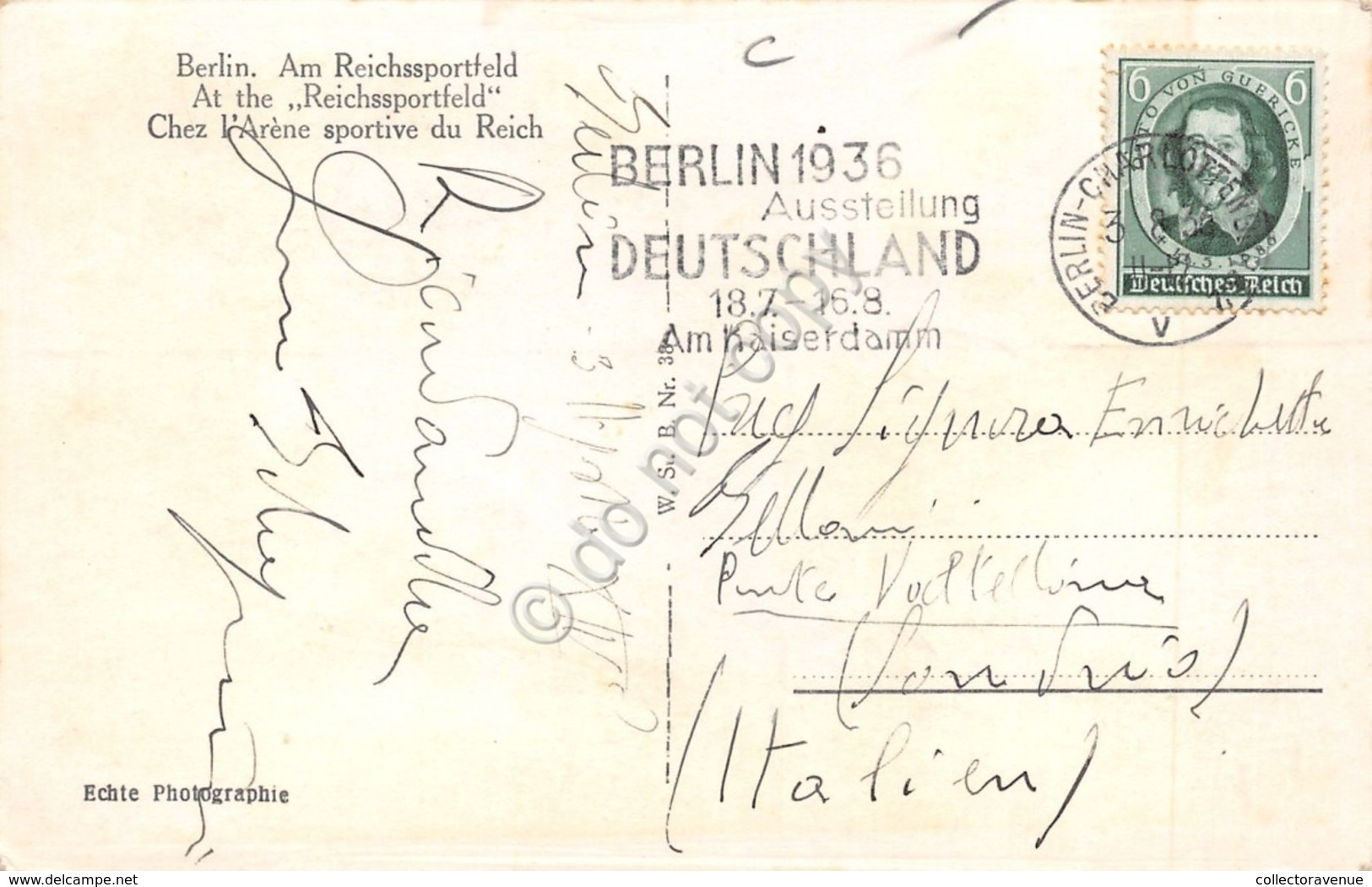 Cartolina Berlin Am Reichssportfield 1936 - Non Classificati