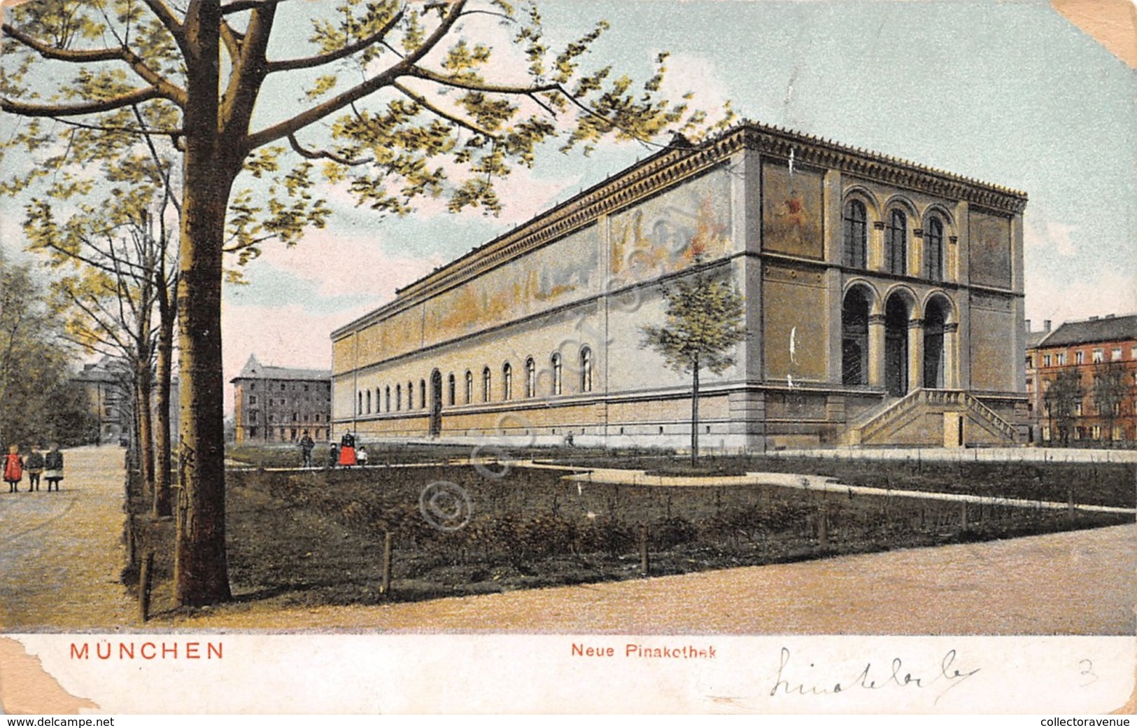 Cartolina Munchen Neue Pinakothek 1908 Damaged - Unclassified