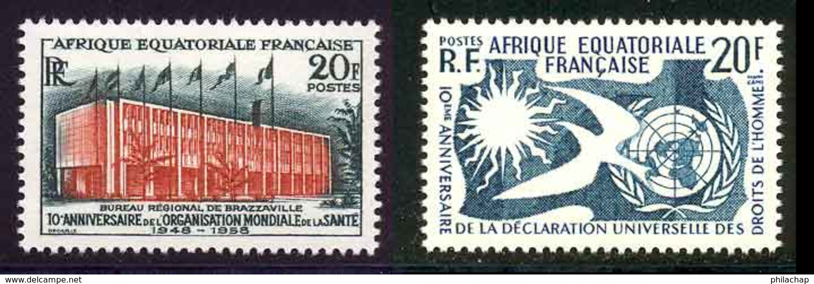 AEF 1958 Yvert 242 - 245 ** TB Coin De Feuille - Nuevos