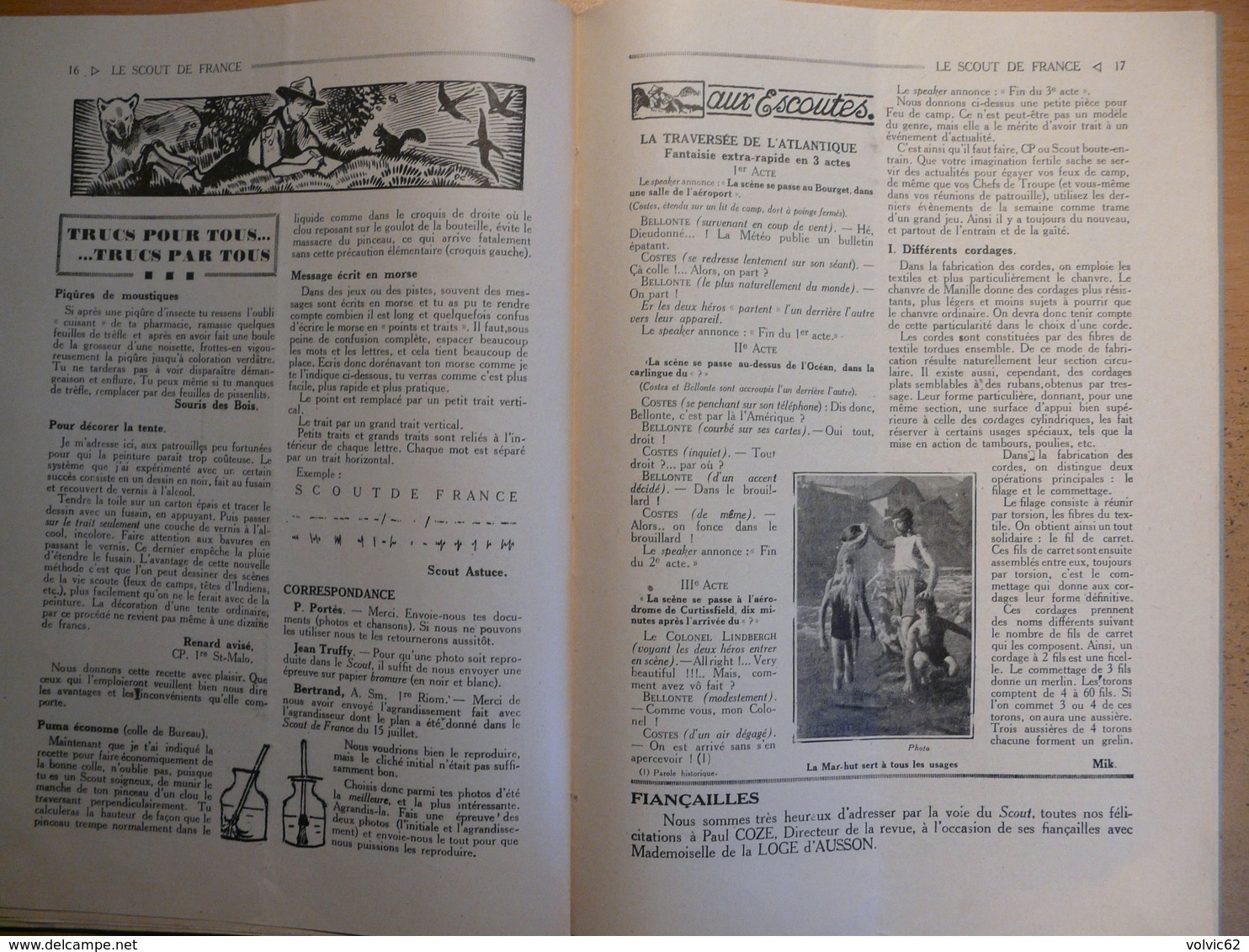 Revue scout de France 120 1930 terre d'arles pont de plougastel paul coze lourdes chef scout de 1921 à 1930